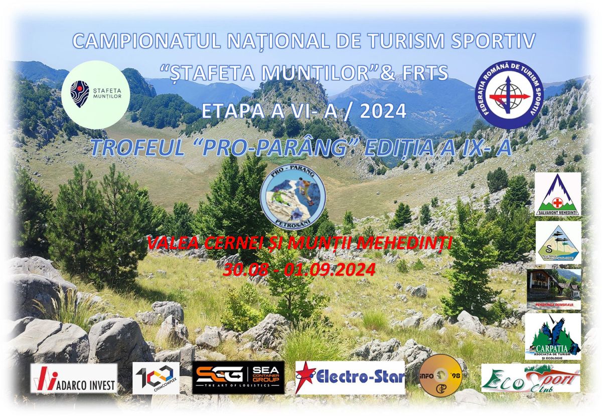 Trofeul "Pro-Parang" - Editia a IX-a - Muntii Mehedinti si Valea Cernei - 30 August - 01 Septembrie 2024